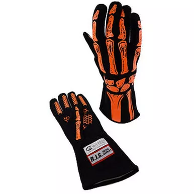 RJS Double Layer Orange Skeleton Gloves Large 600090154
