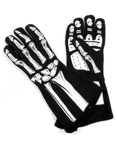 RJS Double Layer White Skeleton Gloves Small 600090168