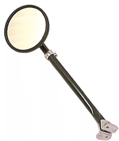 Rugged Ridge 11001.01 CJ Style Black 5" Round Side Mirror - Single