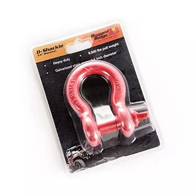 Rugged Ridge 11235.20 D-Ring Shackle, 3/4 inch, 9500 Lb, Red