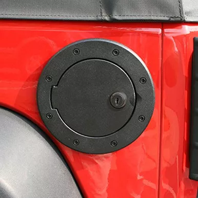 Rugged Ridge 11425.06 Gas Cap Door, Locking, Black Aluminum