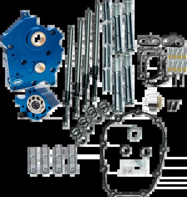 S&S Cycle Cam Chest - Water Cooled - Chain Drive - Chrome Pushrod Tubes - M8
