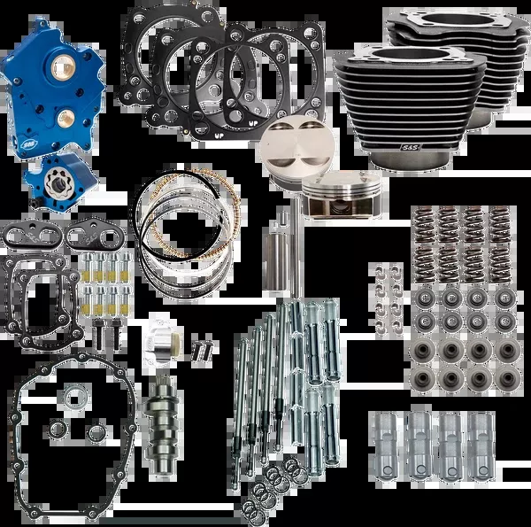 S&S Cycle Power Pack – Oil Cooled – 550C – Black Granite W/Highlight – Chrome Pushrod Tubes – M8
