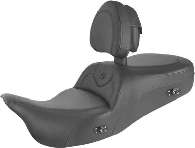 Saddlemen Heated RoadSofa Seat With Backrest Black w/Black Stitching Trikes - 808-07B-187TBRH