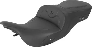 Saddlemen Heated RoadSofa Seat Without Backrest Black W/Black Stitching - 897-07-187HCT