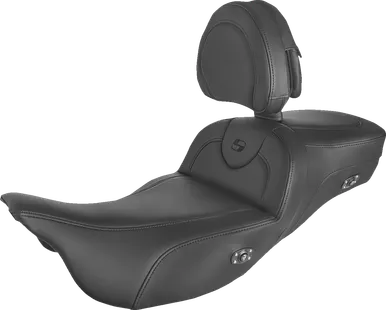 Saddlemen Roadsofa Extended Reach Heated Seat Black w/ Backrest - 808-07B-188BRHC