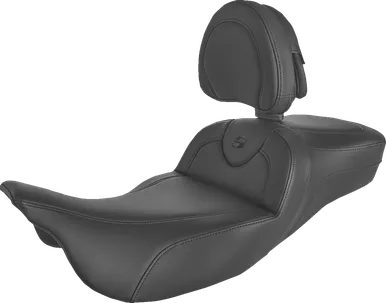Saddlemen Roadsofa Extended Reach Seat Black/Black Stitching w/ Backrest - 808-07B-188BR