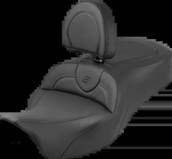 Saddlemen Roadsofa™ King Seat – With Backrest – Plain – Black Stitch – FLH/FLT ’08-’25