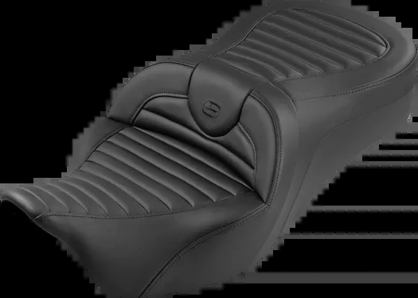 Saddlemen Roadsofa™ King Seat – Without Backrest – Tuck-N-Roll – Black Stitch – FLH/FLT ’08-’25