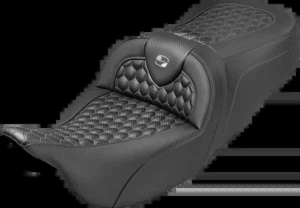 Saddlemen Roadsofa™ Seat – Honeycomb Stitch – Gray Stitch – No Backrest – FLH/FLT ’08-’25