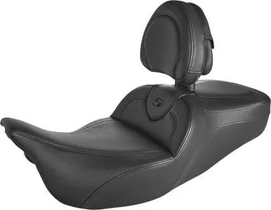 Saddlemen Roadsofa Standard Reach Seat With Backrest Black/Black Stitching - 808-07B-187BR