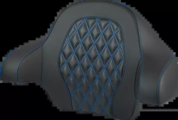 Saddlemen Tour-Pak Backrest Pad - Lattice Stitch - Blue Stitch - FL '14-'25