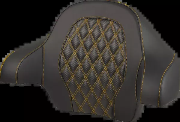 Saddlemen Tour-Pak Backrest Pad – Lattice Stitch – Gold Stitch – FL ’14-’25