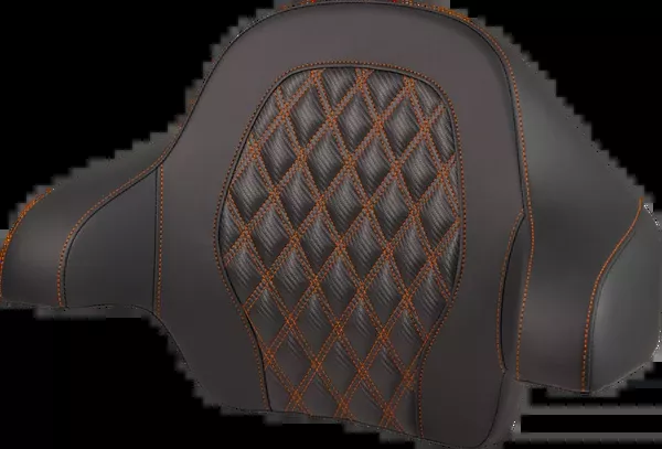 Saddlemen Tour-Pak Backrest Pad – Lattice Stitch – Orange Stitch – FL ’14-’25