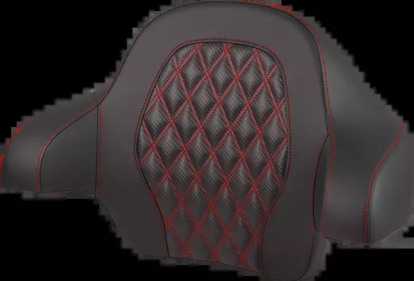 Saddlemen Tour-Pak Backrest Pad – Lattice Stitch – Red Stitch – FL ’14-’25