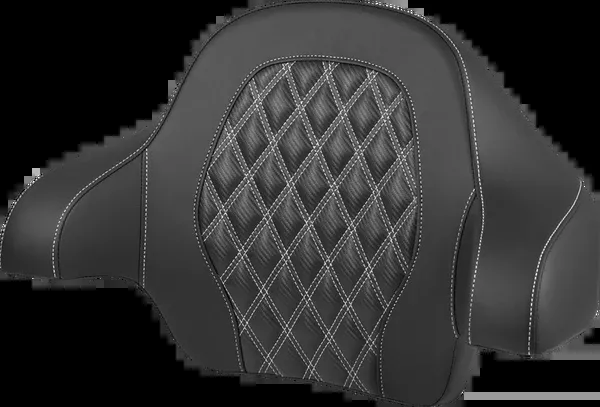 Saddlemen Tour-Pak Backrest Pad - Lattice Stitch - White Stitch - FL '14-'25