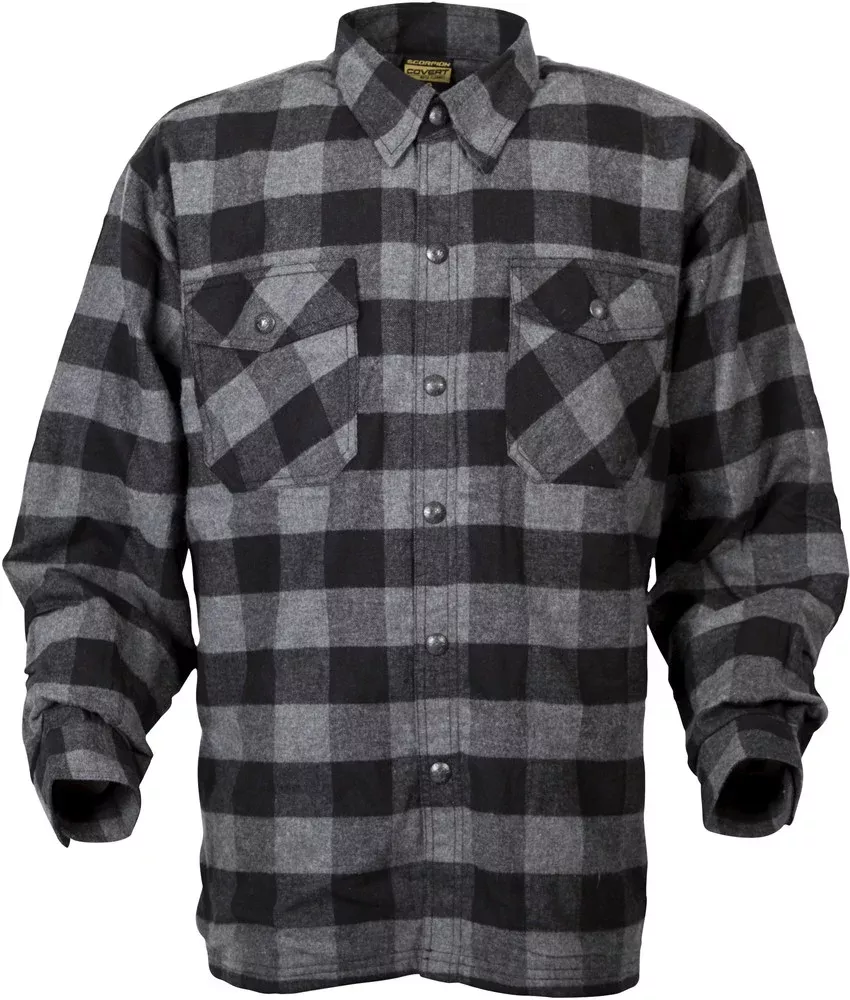 Scorpion Exo Covert Moto Flannel Black Grey 4X - 13403-9