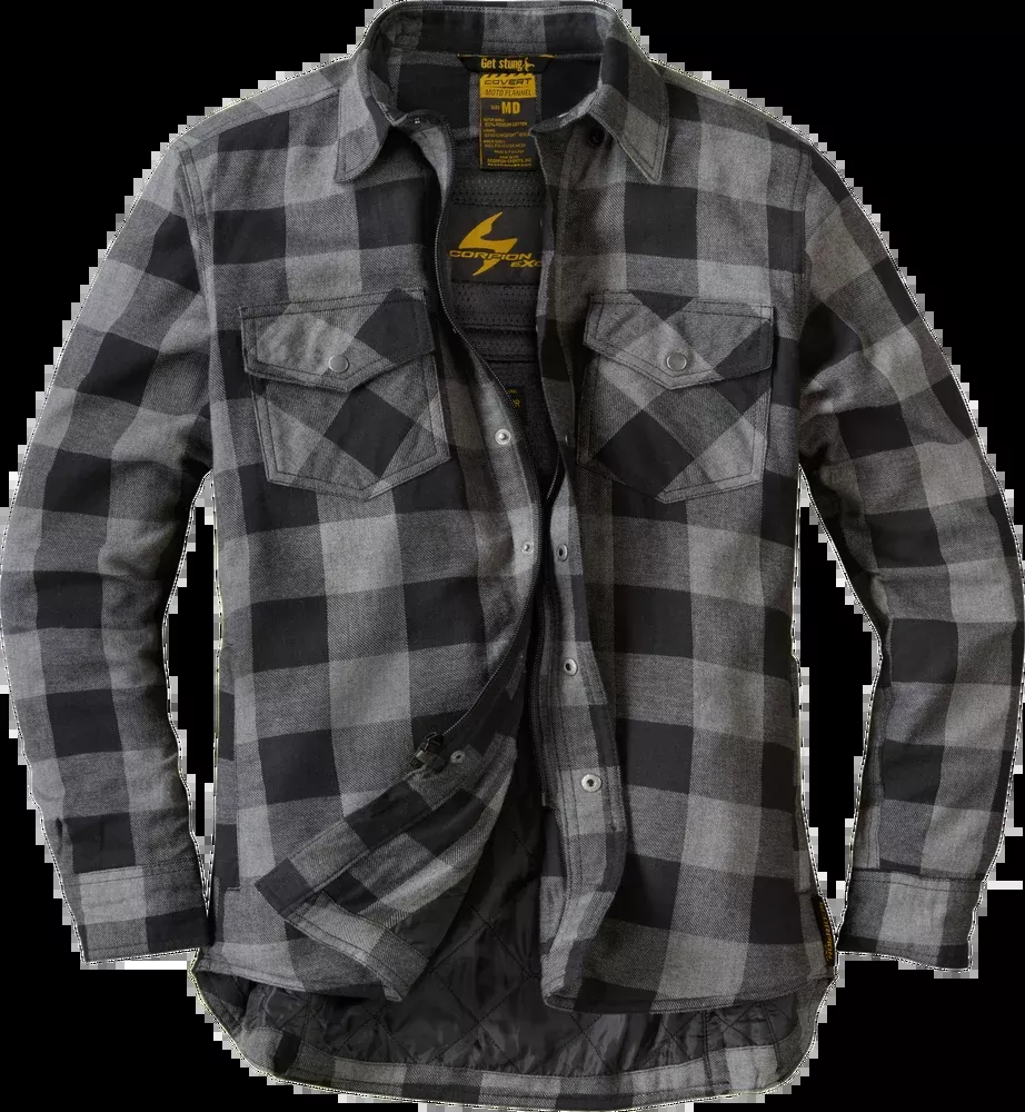 Scorpion Exo Covert Womens Flannel Black Grey SM – 52201-3