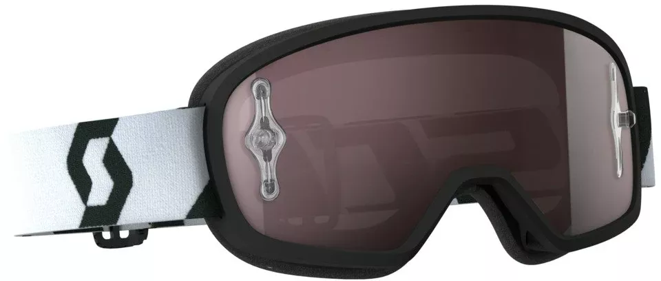 Scott Buzz PRO Goggle Black White With Silver Chrome Lens - 2626021007269