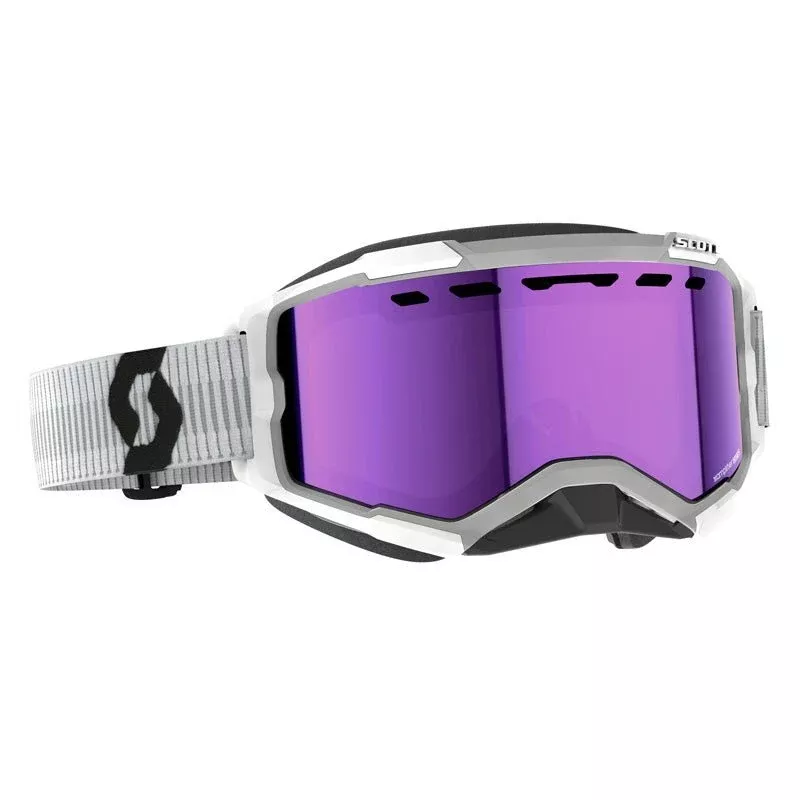 Scott Fury Snowmobile Goggles (White/Purple Chrome)