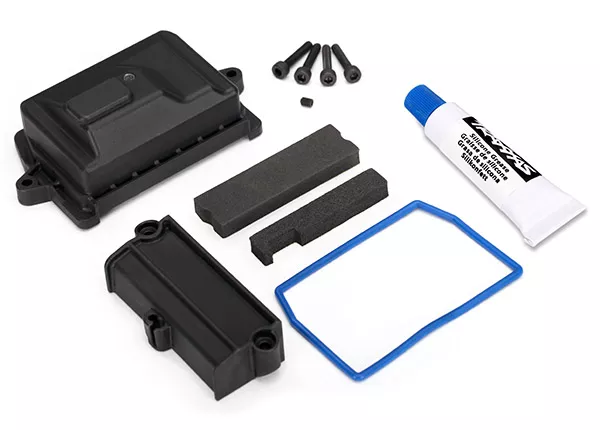Sealed Receiver Box/ Wire Cover/ Foam Pads/ Silicone Grease/ 3x15 CS , X-Maxx