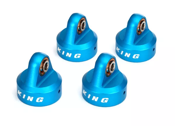 Shock Caps, Aluminum (Blue-Anodized), King Shocks (4)