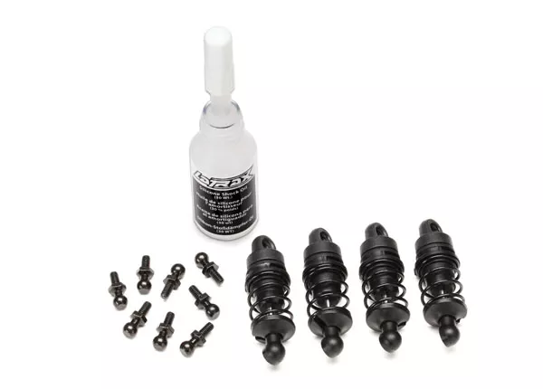 Shocks, Oil-Filled (Assembled with Springs) (4), 1/18 LaTrax Rally
