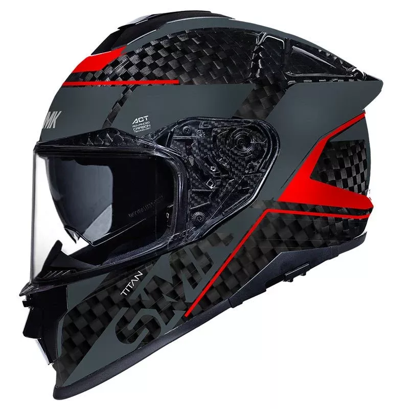 SMK Titan Carbon Helmet Nero Black/Grey/White (L)