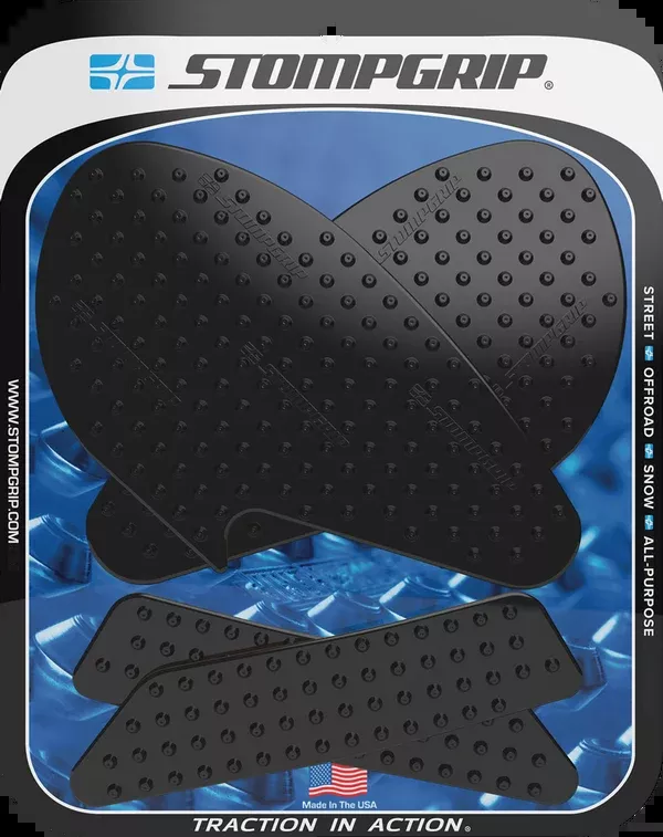 StompGrip Tank Grips – Volcano – Black – Yamaha – YZF ’19-’25