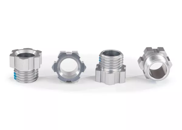 Stub Axle Nuts (Aluminum, Bright-Anodized)