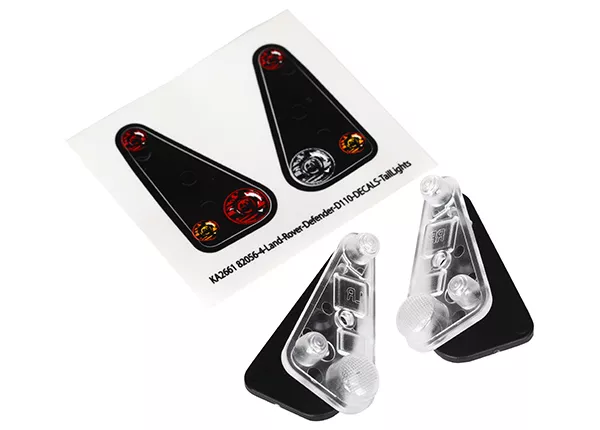 Tail Light Housing (2)/ Lens (2)/ Decals (Left & Right), Land Rover Defender (Fits #TRA8011 Body)
