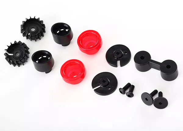 Tail Lights (2)/ Tail Light Mounts (4) / Exhaust Tips (2)/ Exhaust Tip Mount (1)/ 3x10 Flat-Head Screws (2)/ 3x8 BCS (2)
