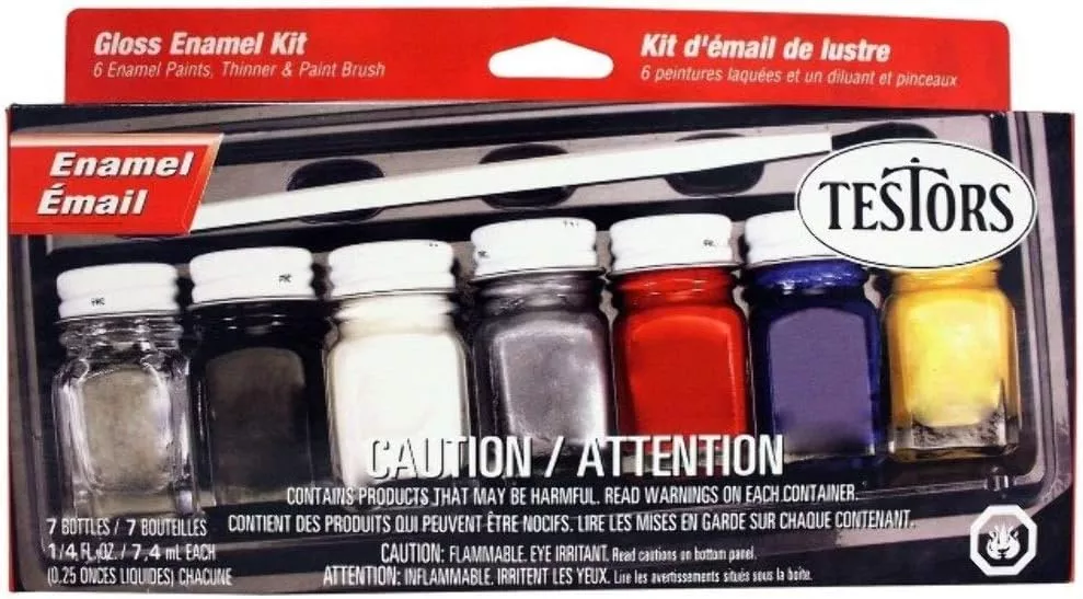 Testors Household Paint Kit (6 Colors + Thinner) (1/4 oz)