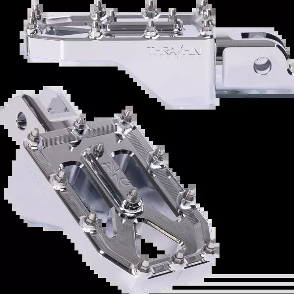 Thrashin Supply CO. Aggressor Foot Pegs - Front - Chrome - FL/FX '18-'25