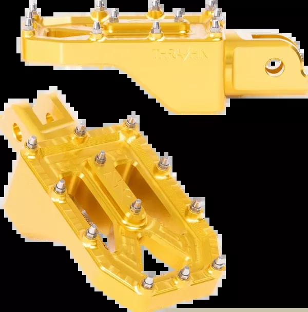 Thrashin Supply CO. Aggressor Foot Pegs – Front – Gold – FL/FX ’18-’25