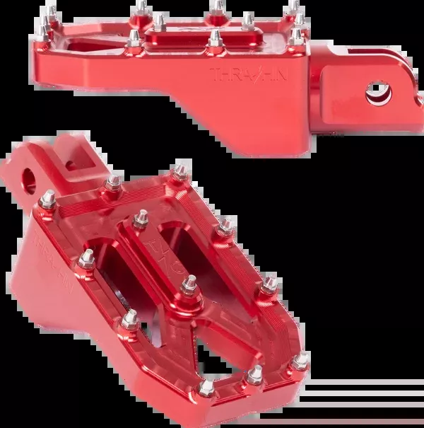 Thrashin Supply CO. Aggressor Foot Pegs – Front – Red – FL/FX ’18-’25