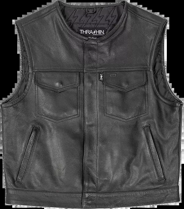 Thrashin Supply CO. Encinal Leather Shorty Riding Vest
