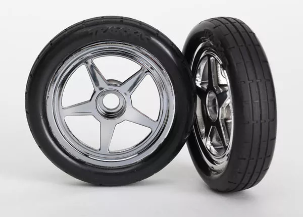 Tires & Wheels, Assembled, Glued (5-Spoke Chrome Wheels, Tires, Foam Inserts) (Front) (2)