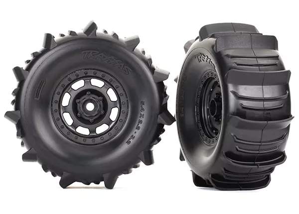 Tires & Wheels, Assembled, Glued (Desert Racer Wheels, Paddle Tires, Foam Inserts) (2)