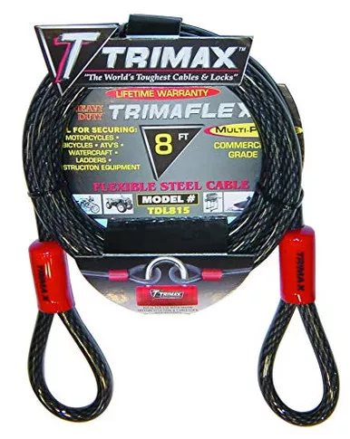 Trimax TDL815 Trimaflex Dual Loop Multi-Use Cable 8' L x 15mm Steel