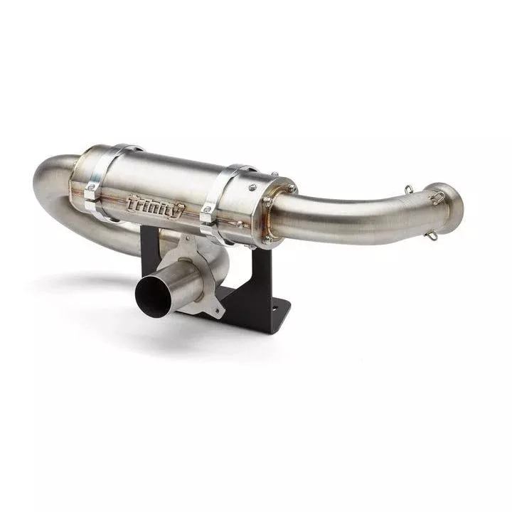 Trinity Racing Stage 5 Center Exit Slip On Exhaust Brushed Stainless Steel Muffler