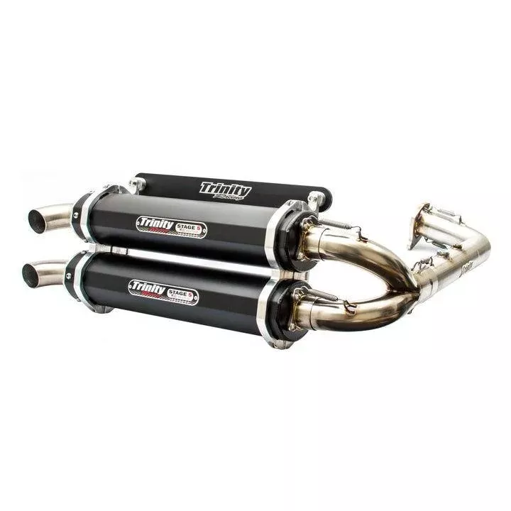 Trinity Racing Stage 5 Dual Full System Exhaust Black Muffler TR-4153D-BK
