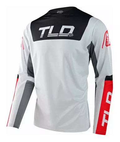 Troy Lee Designs Sprint Fractura Charcoal Glo Red Jersey