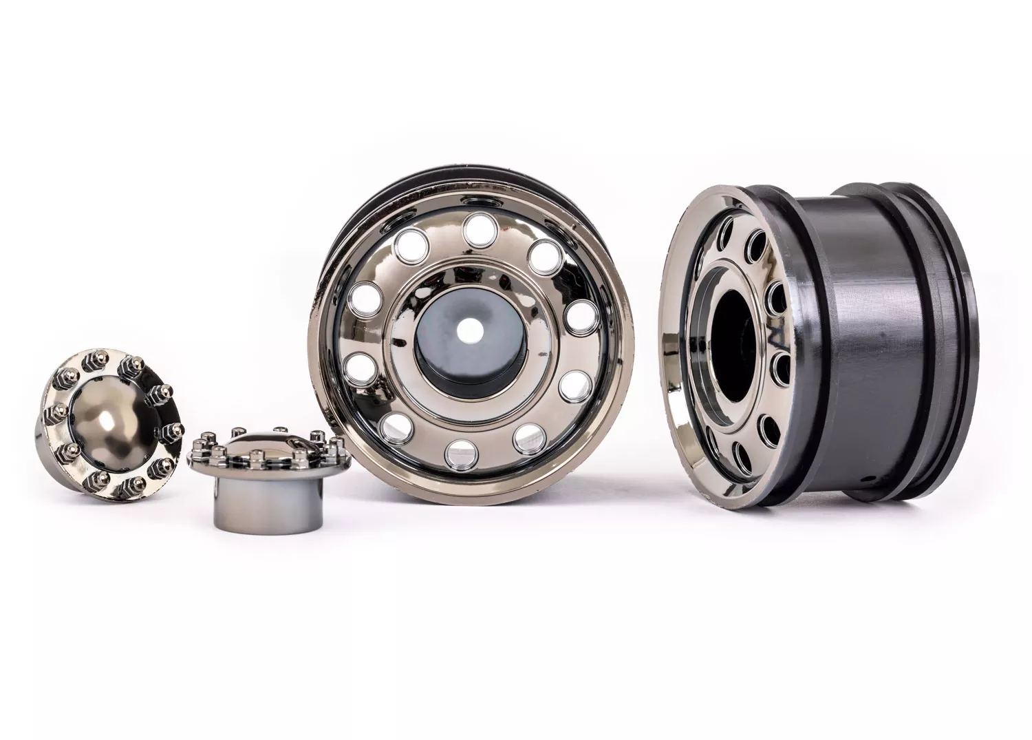 TRX-6 Big Rig 2.2" Wheels & Center Caps (Black Chrome) (Front or Rear)