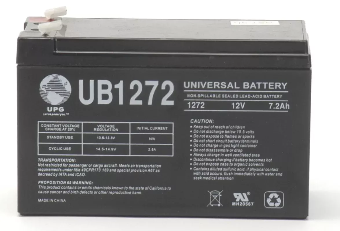 UPG 12V 7.2Ah Sealed Lead Acid – AGM – VRLA Battery – F1