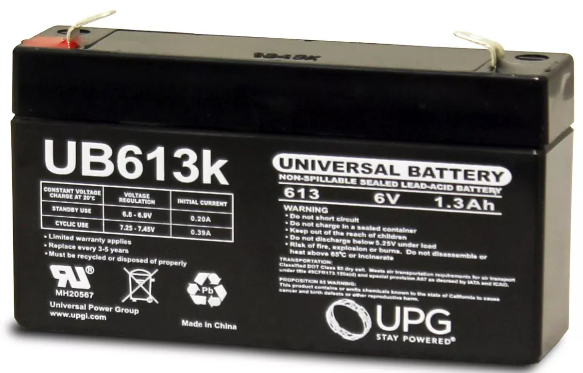 UPG 6V 1.3Ah Sealed Lead Acid – AGM – VRLA Battery – F1