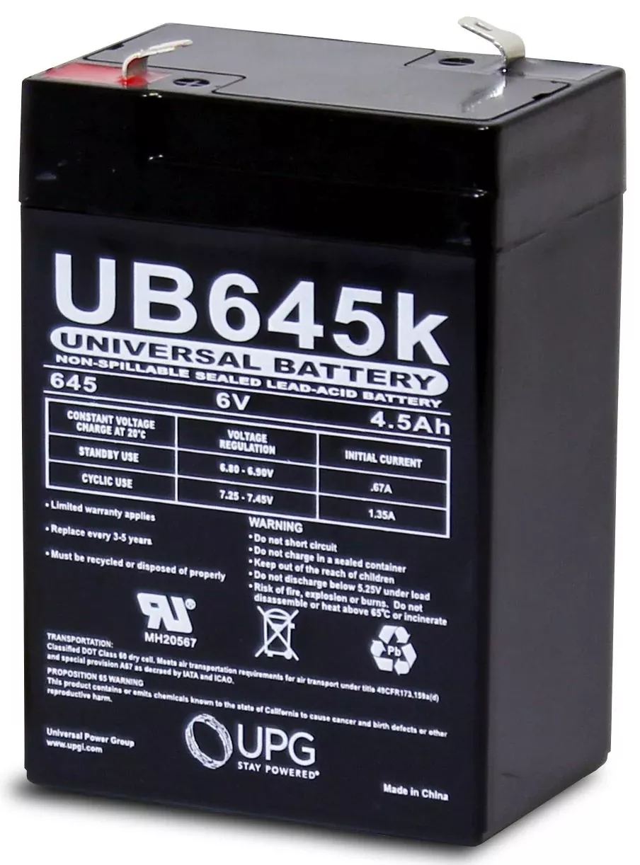 UPG 6V 4.5Ah Sealed Lead Acid – AGM – VRLA Battery – F1