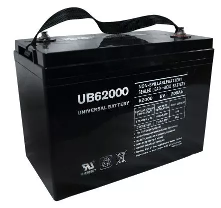 UPG Battery Compatible with Group 27 UB62000 Sealed AGM UPS Backup StandBy 6V 200Ah UPS Battery