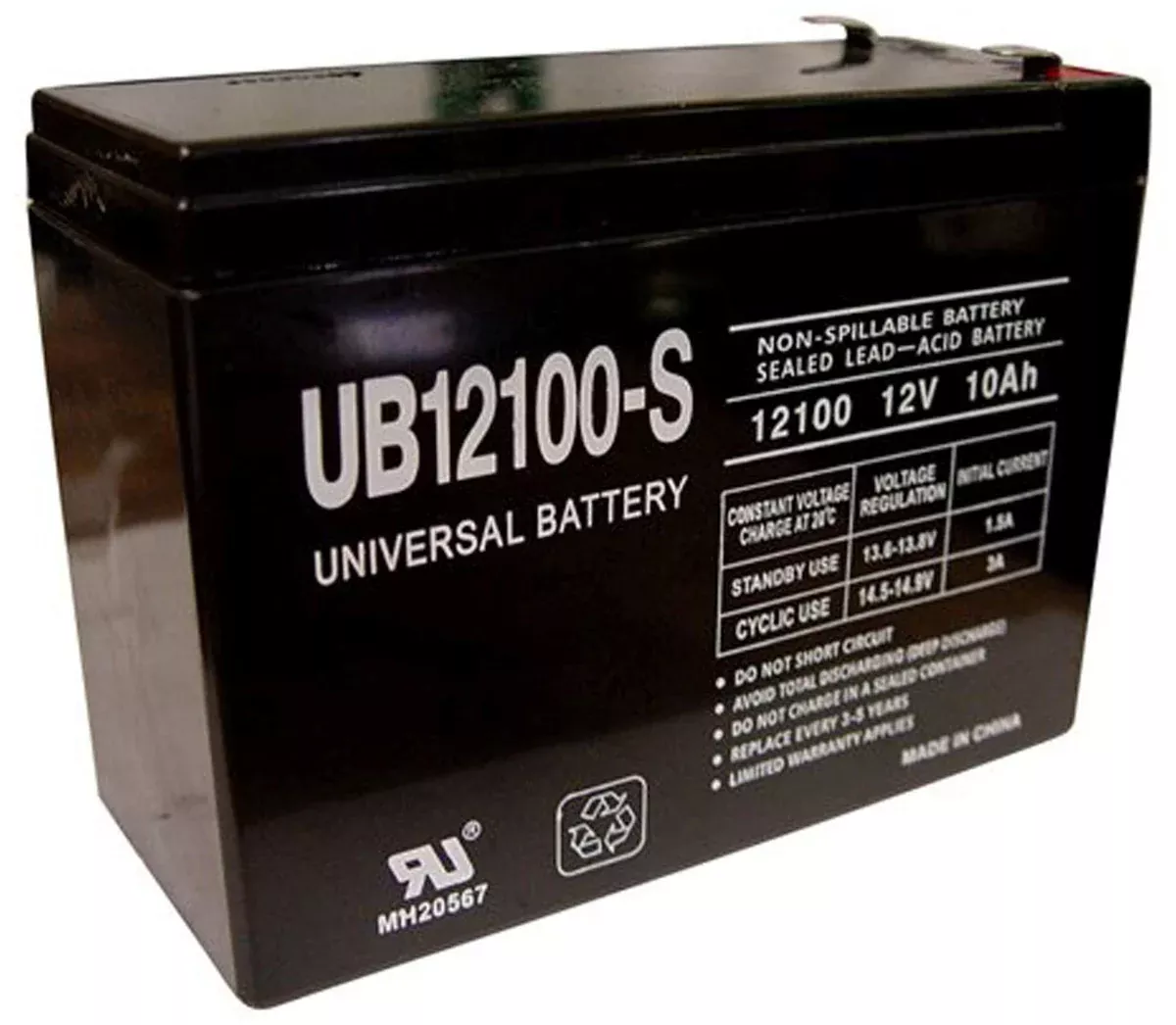 UPG Battery Compatible with UB12100-S 12V 10Ah UPS Battery