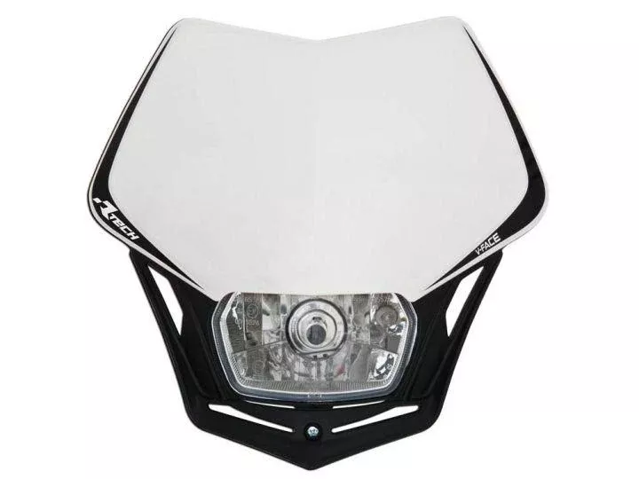 V-FACE HEADLIGHT WHITE/BK, RTECH R-MASKBNNR008